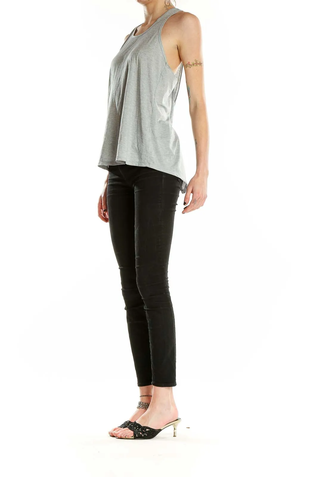 Gray Racerback Athletic Tank Top