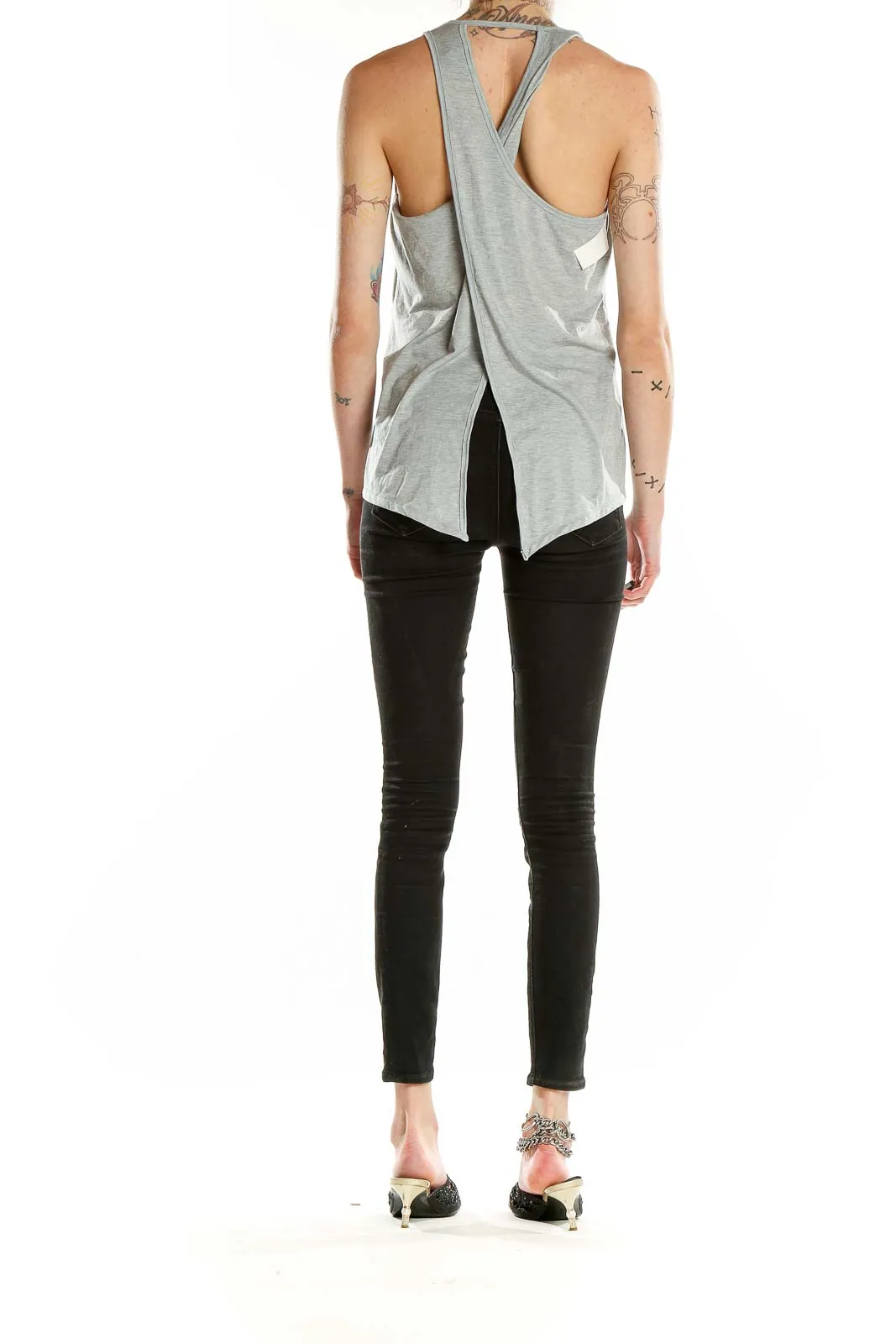 Gray Racerback Athletic Tank Top