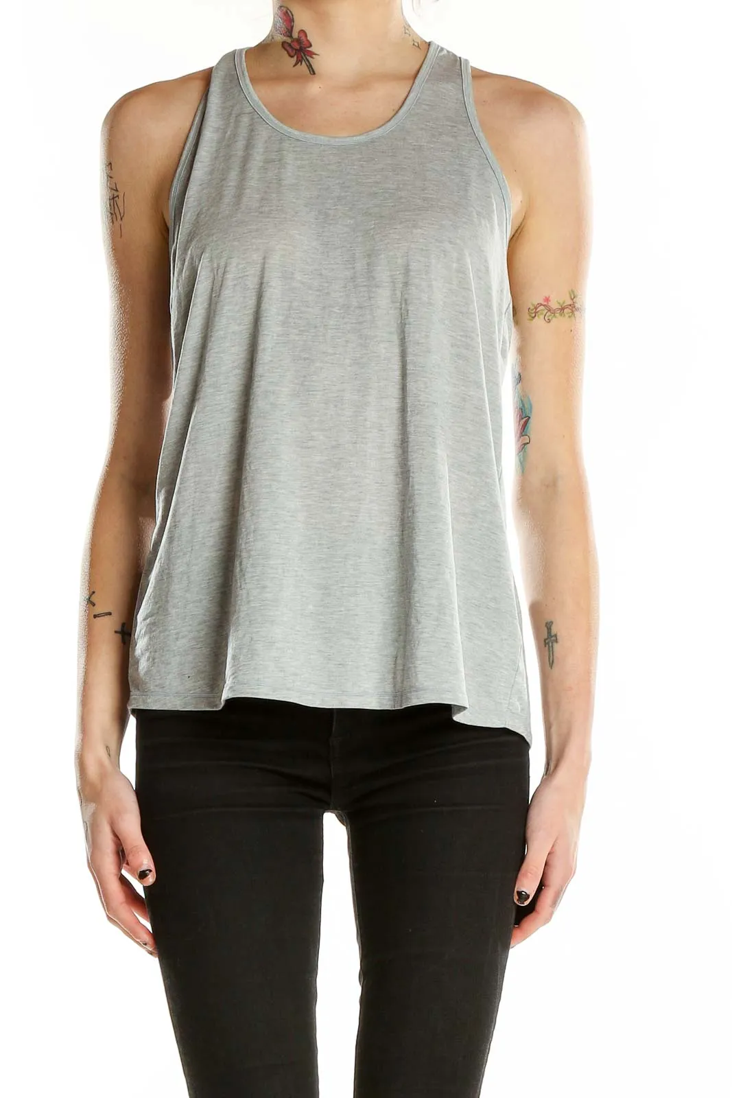 Gray Racerback Athletic Tank Top