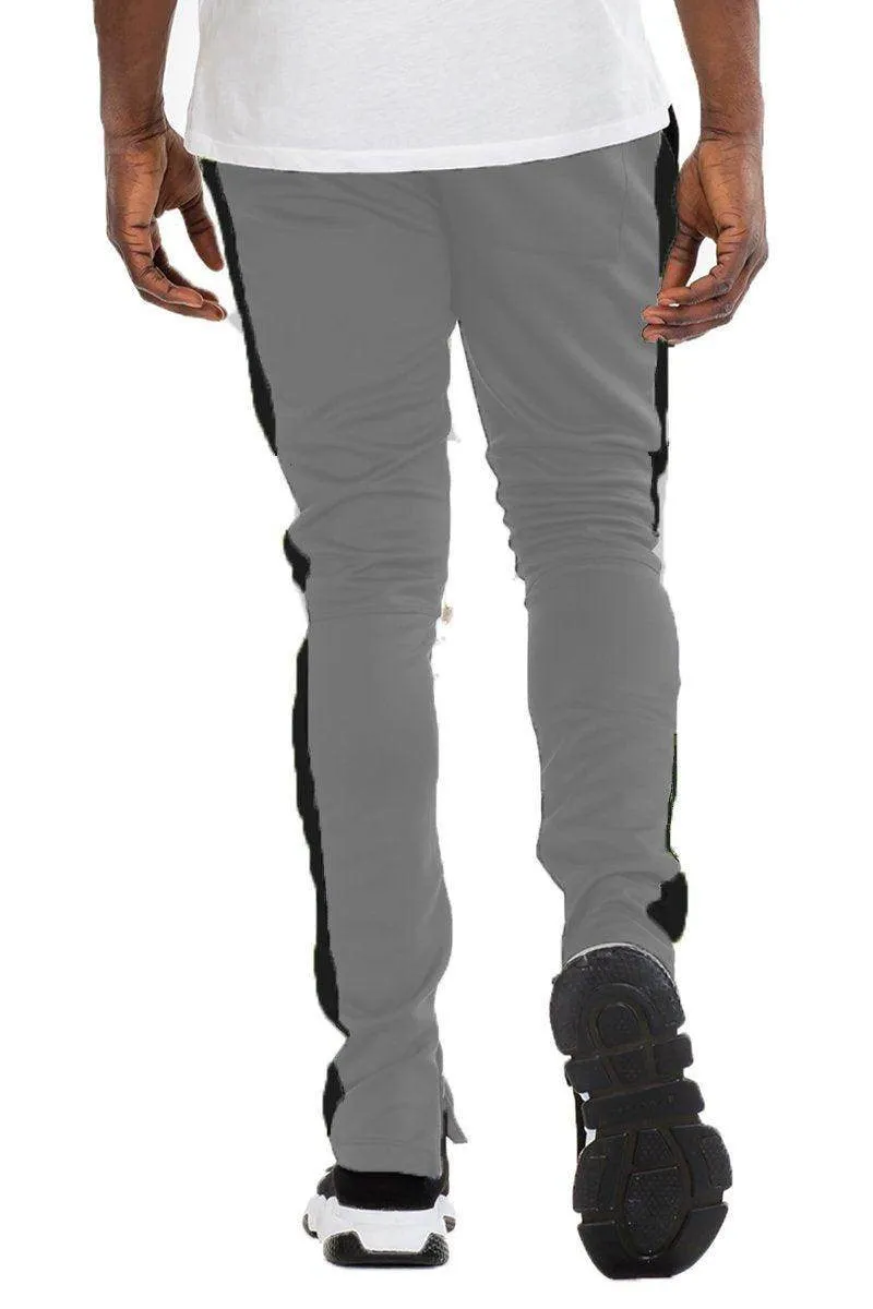 Grey And Black Classic Slim Fit Track Pants