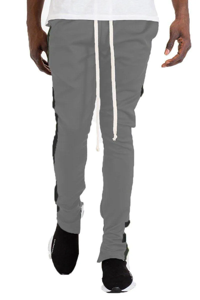 Grey And Black Classic Slim Fit Track Pants