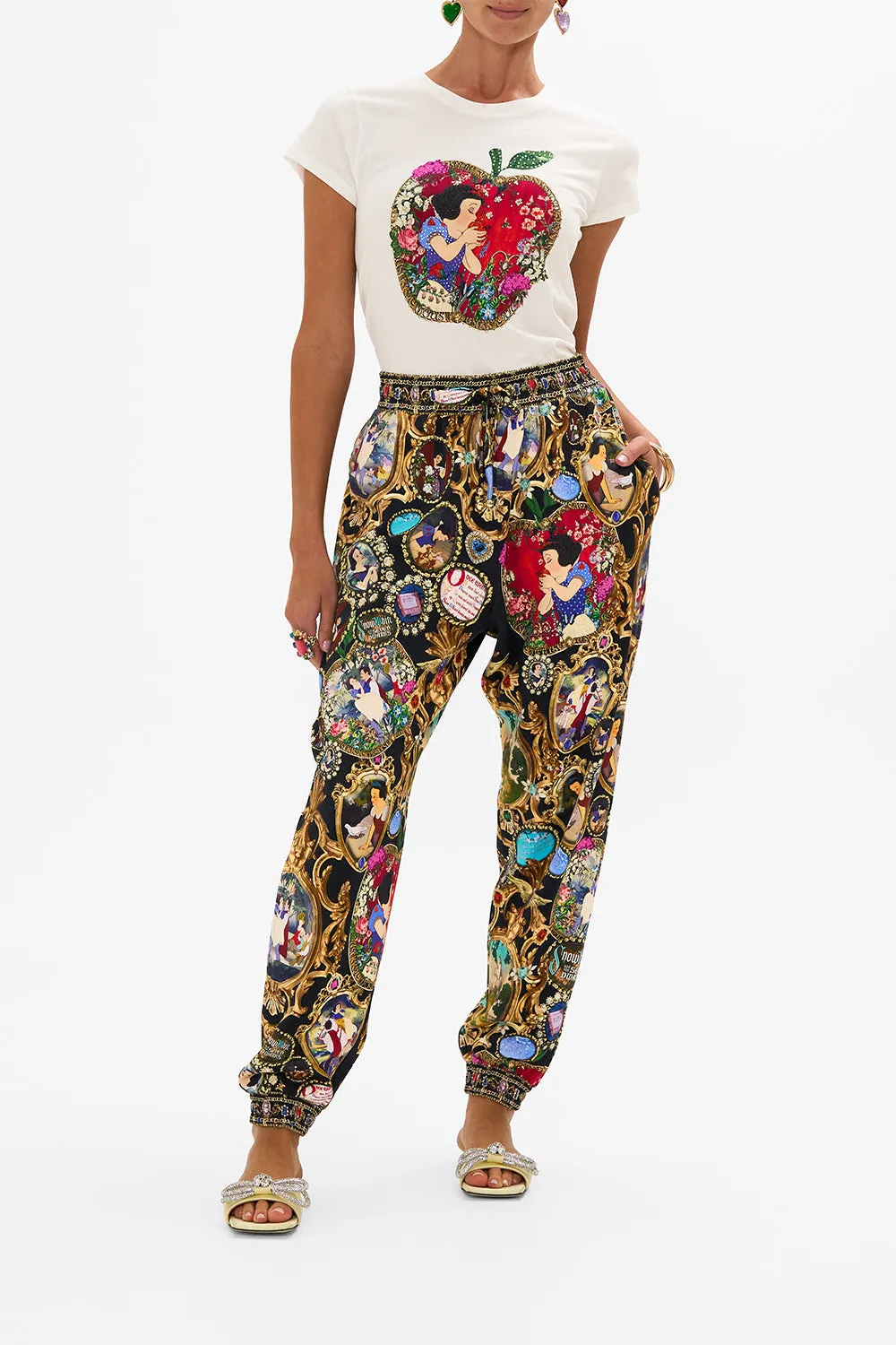 JERSEY TRACK PANT WITH SILK DETAILS HAPPILY EVER AFTER