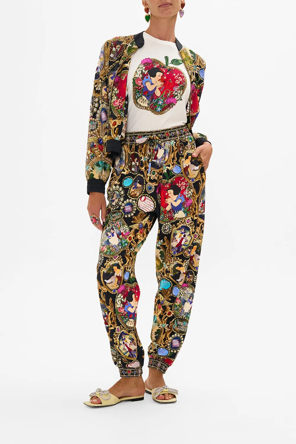 JERSEY TRACK PANT WITH SILK DETAILS HAPPILY EVER AFTER