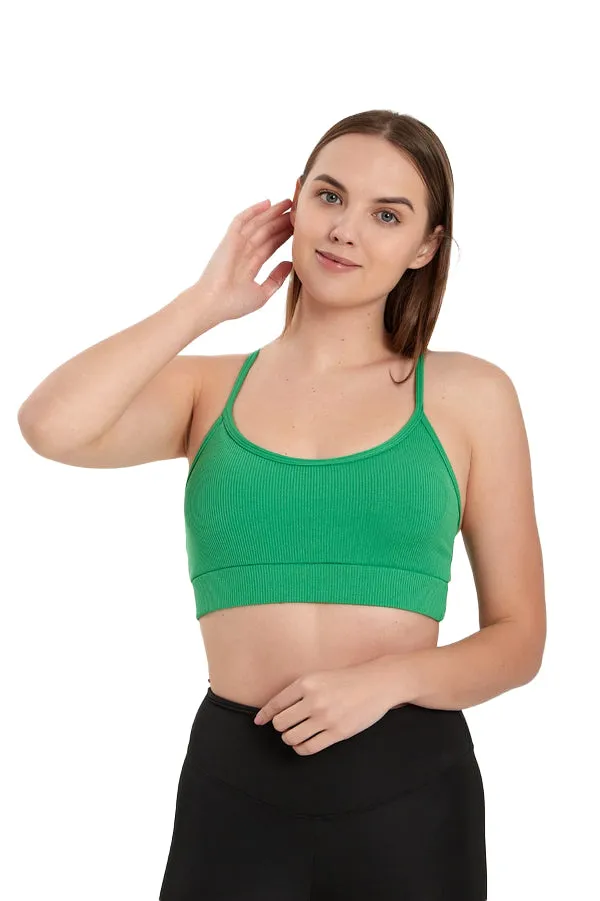 Juniors' and Women's Workout Wear, Spaghetti Strap Racer Back Bra Top