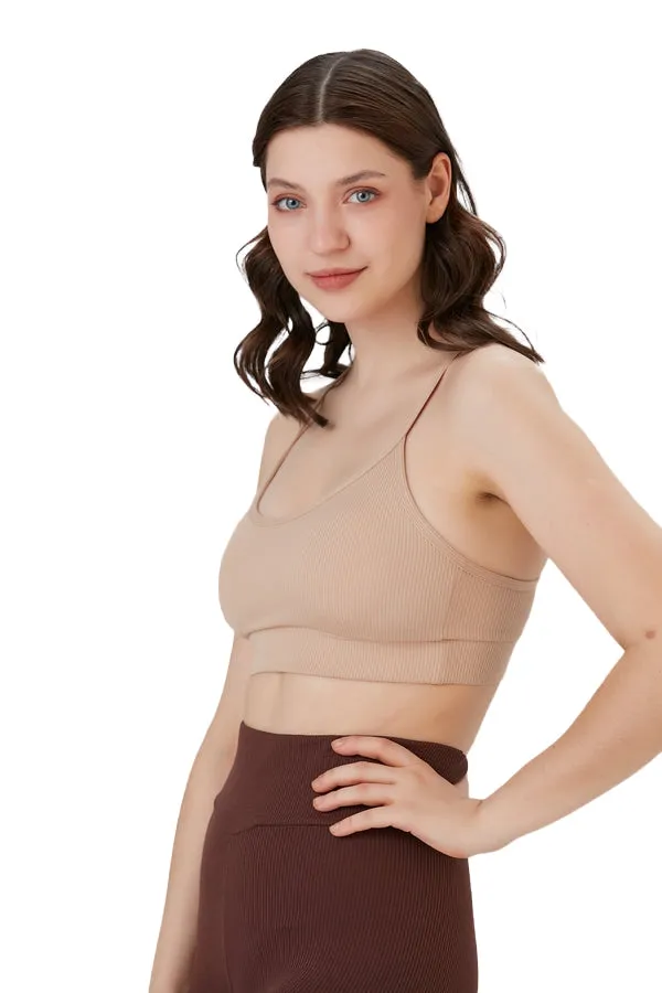 Juniors' and Women's Workout Wear, Spaghetti Strap Racer Back Bra Top