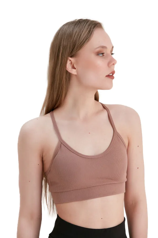Juniors' and Women's Workout Wear, Spaghetti Strap Racer Back Bra Top