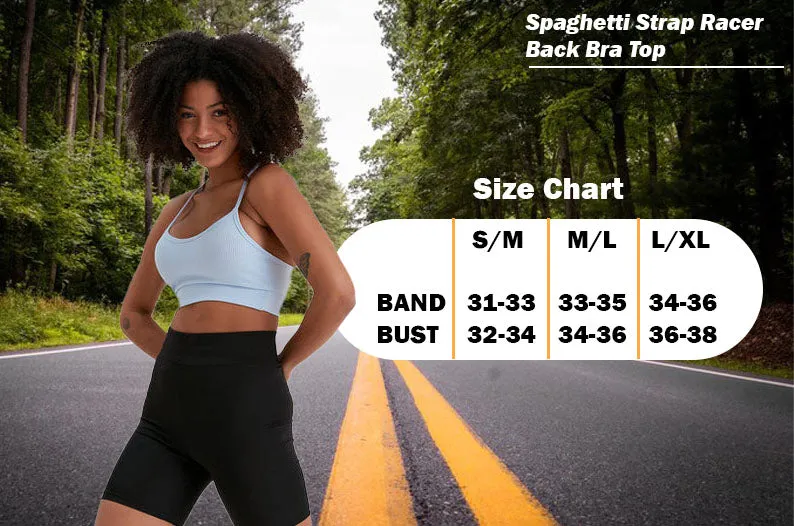 Juniors' and Women's Workout Wear, Spaghetti Strap Racer Back Bra Top