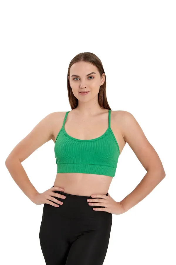 Juniors' and Women's Workout Wear, Spaghetti Strap Racer Back Bra Top