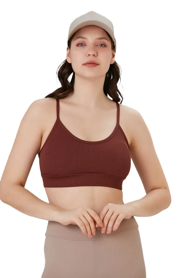 Juniors' and Women's Workout Wear, Spaghetti Strap Racer Back Bra Top
