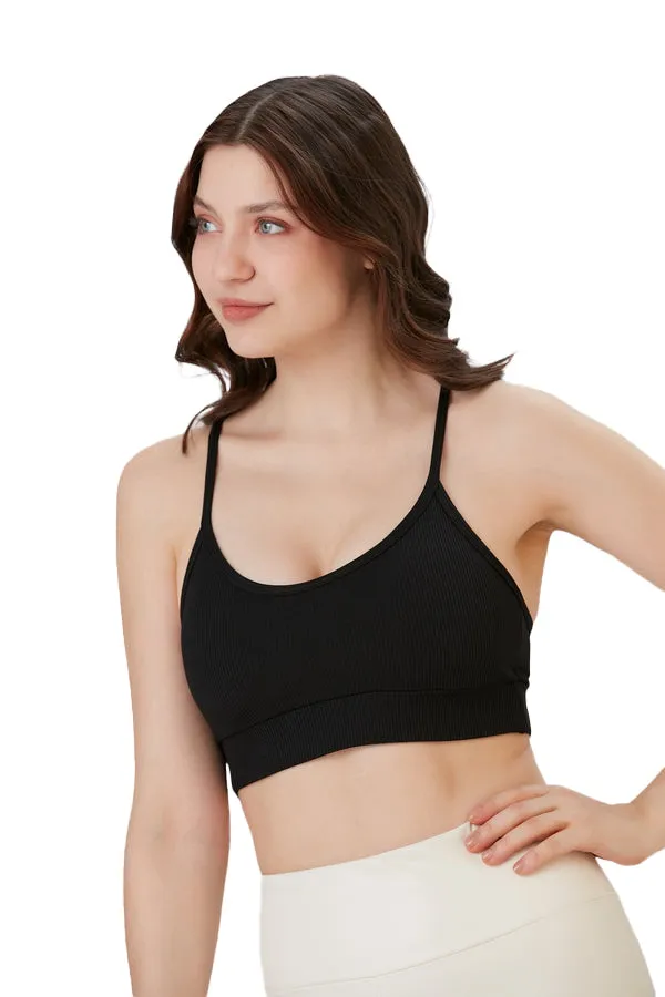 Juniors' and Women's Workout Wear, Spaghetti Strap Racer Back Bra Top