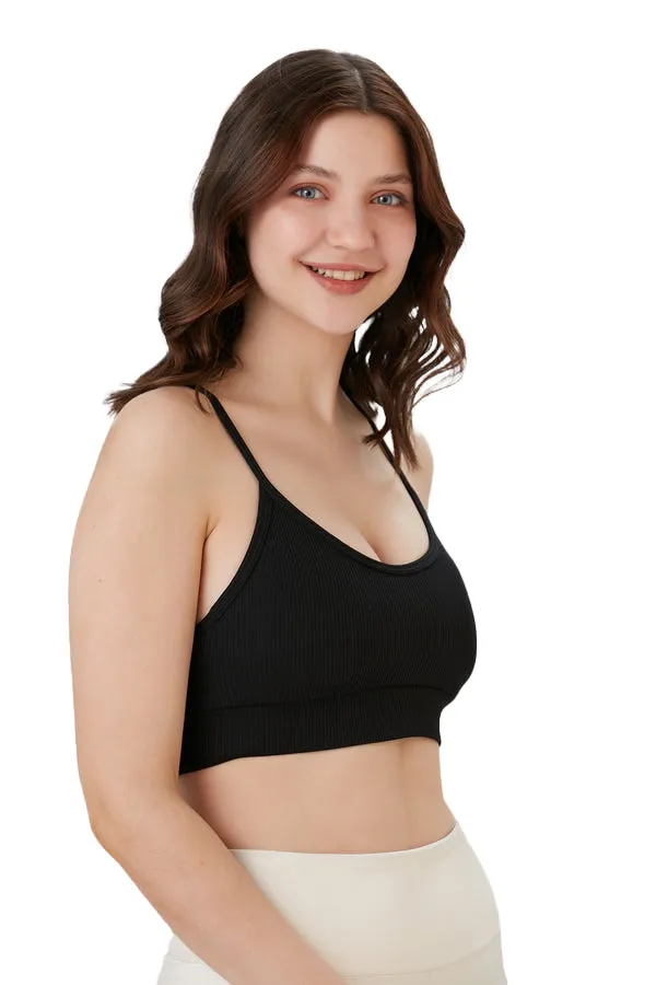 Juniors' and Women's Workout Wear, Spaghetti Strap Racer Back Bra Top