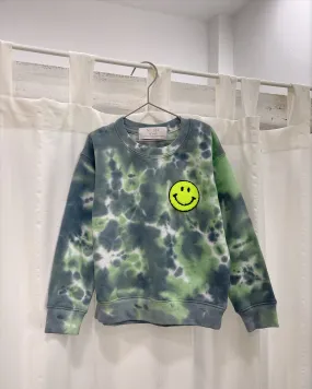 KIDS BLACK GREEN tie-dye sweatshirt