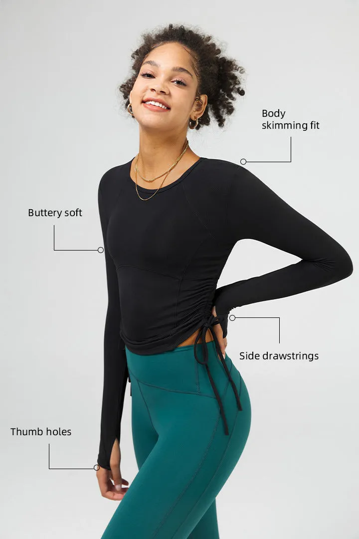 Long Sleeve Yoga Tops with Thumb Hole