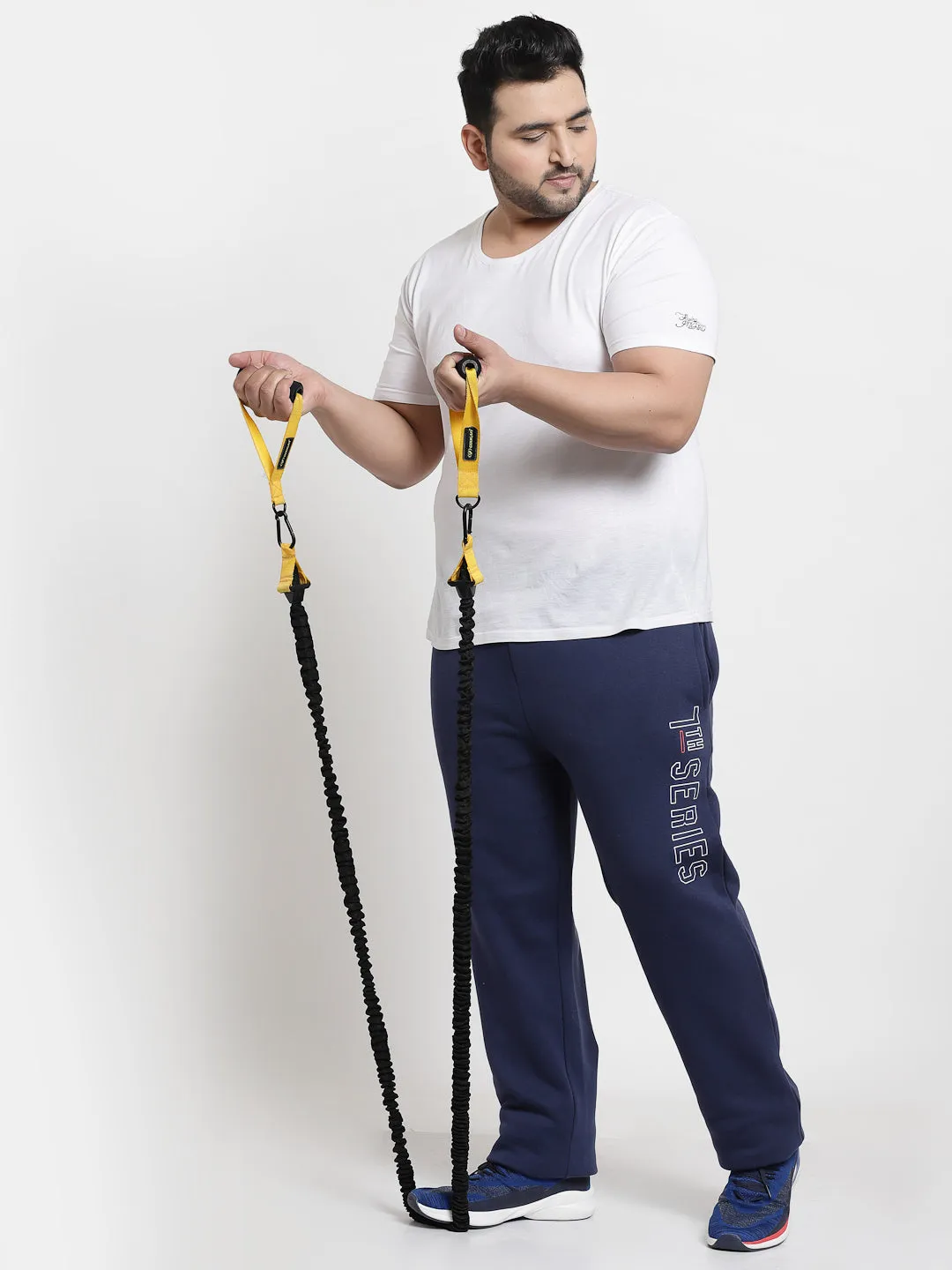 Men Navy Blue Solid Track Pants