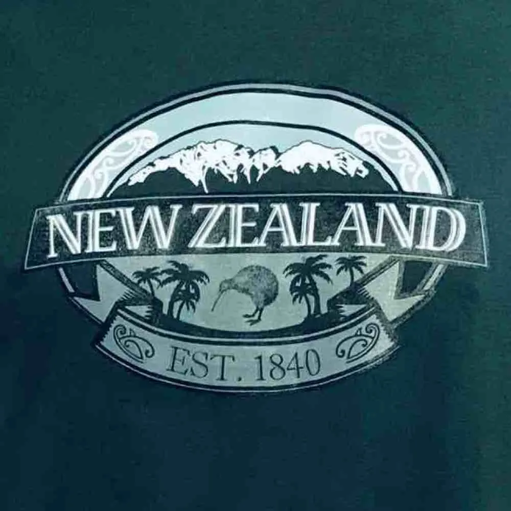 Mens New Zealand T Shirt - Mountains Kiwi