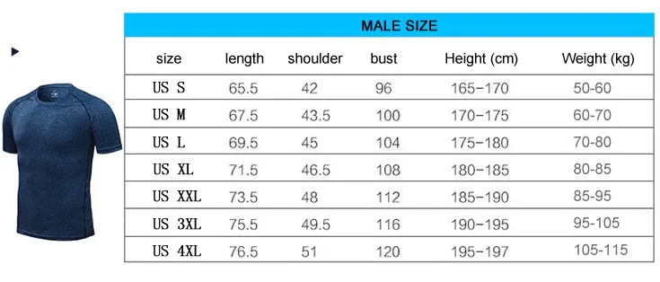 Men's Quick Dry Compression Running t-Shirts Gym Fitnesswear