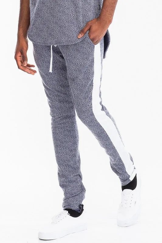 Men's Static Print Fabric Track Pants