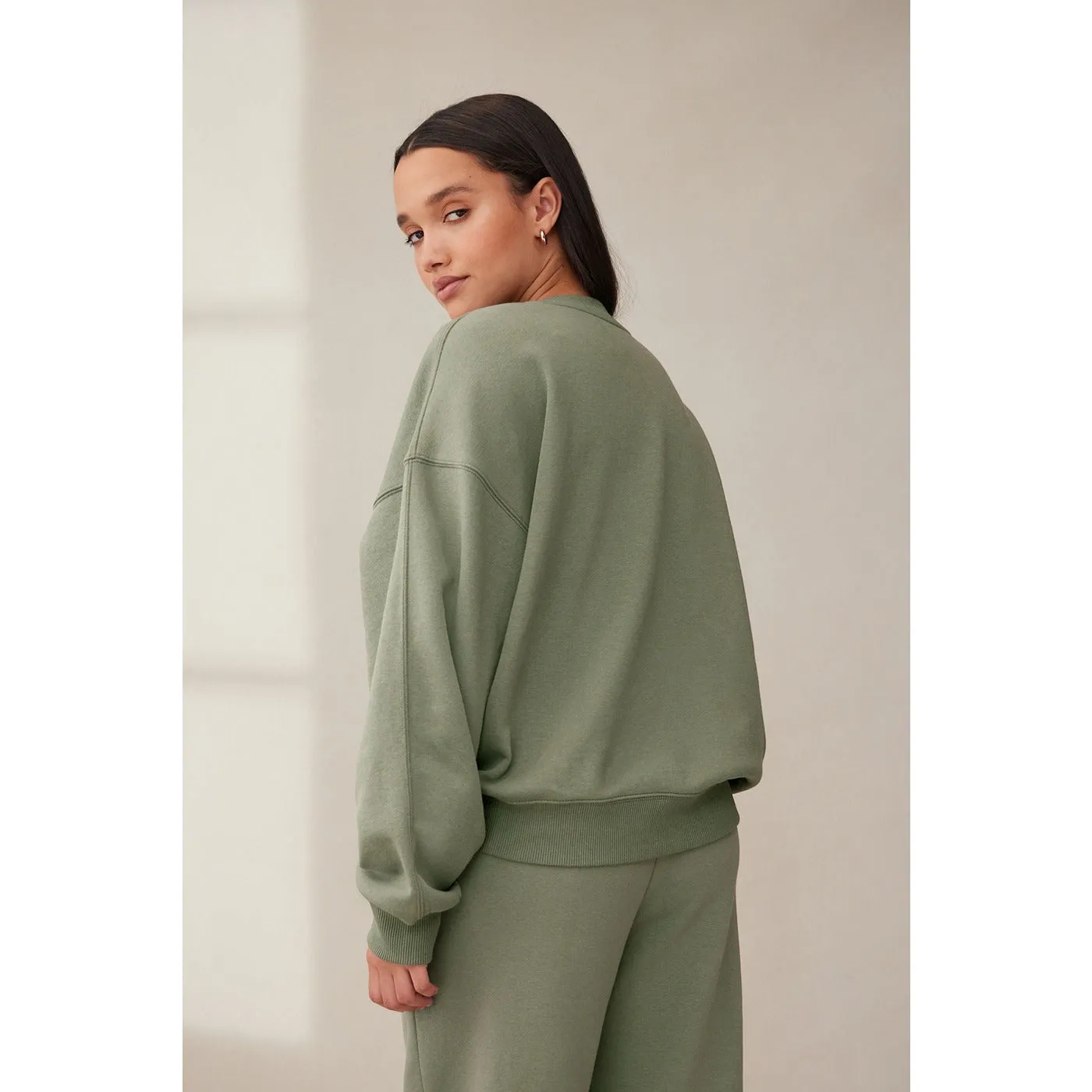 Olive Self Club Oversized Sweatshirt