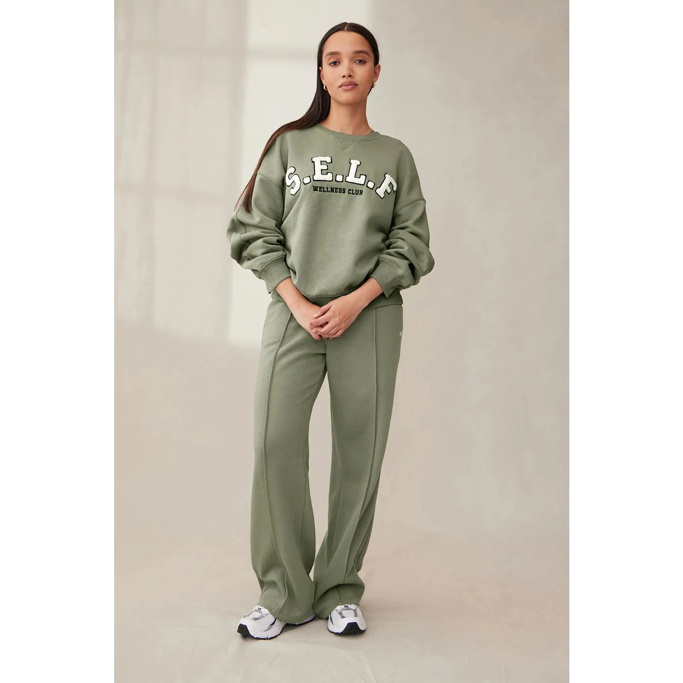Olive Self Club Oversized Sweatshirt