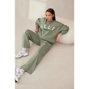 Olive Self Club Oversized Sweatshirt