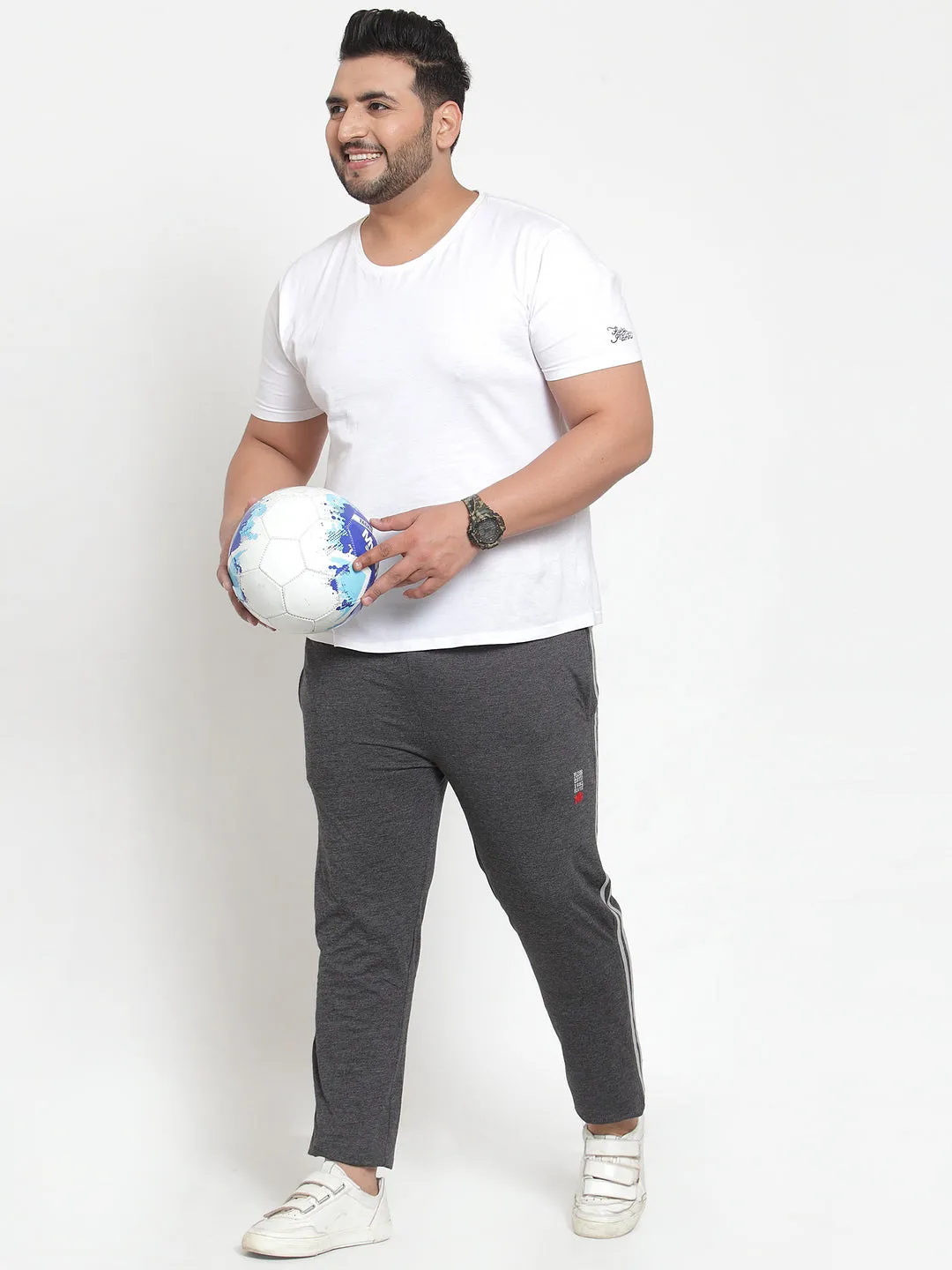 plusS   Charcoal Solid Track Pants