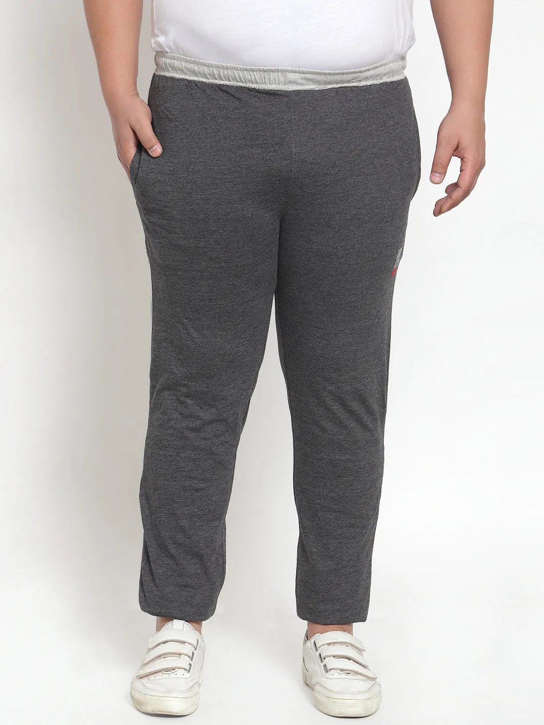 plusS   Charcoal Solid Track Pants