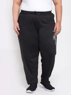 plusS Women Grey Solid Straight Fit Track Pants