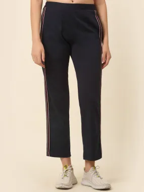 plusS Women Side Striped Cotton Track Pants