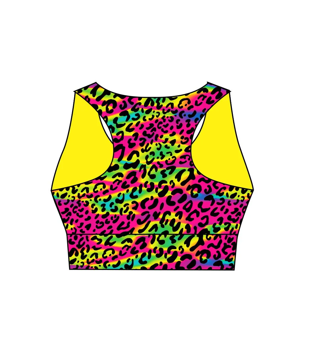 Psychedelic Animal Ladies Active Crop Top  (3532)
