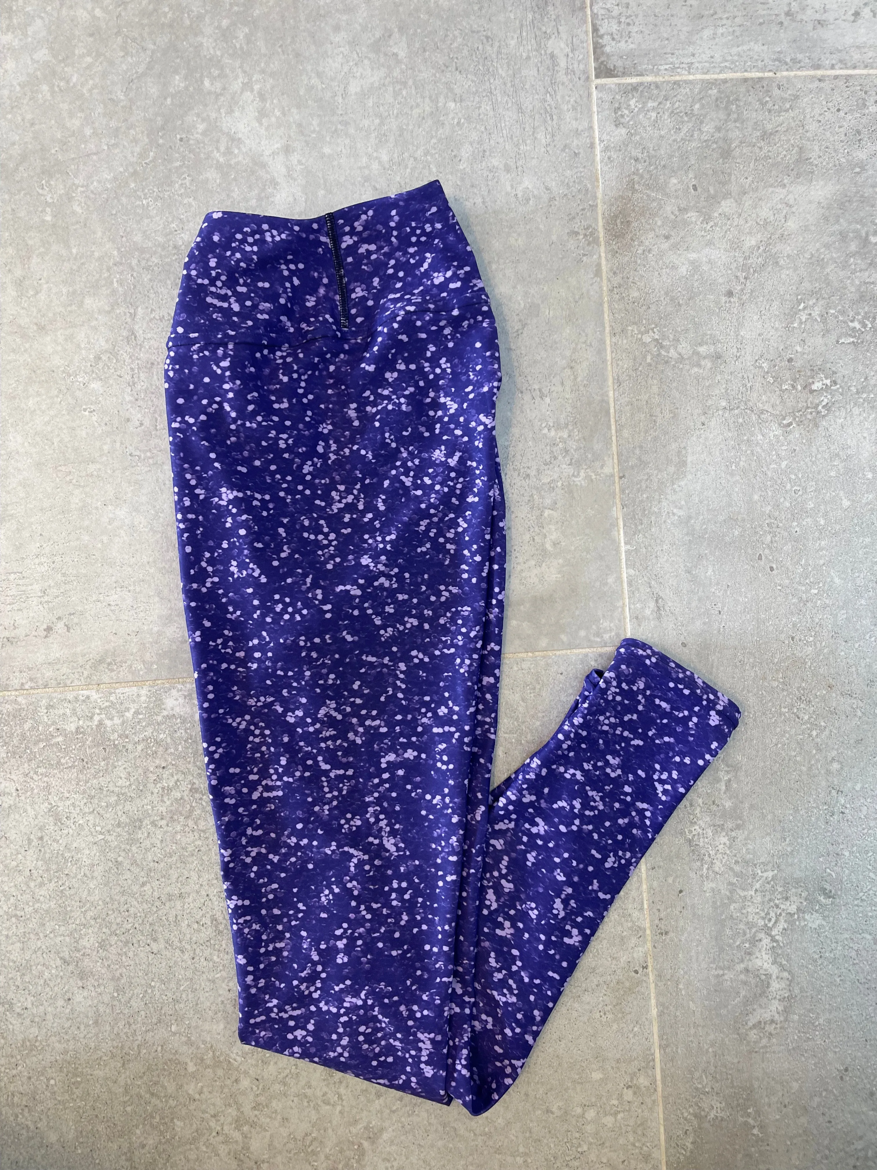 Purple Glitter High Waist Yoga Leggings