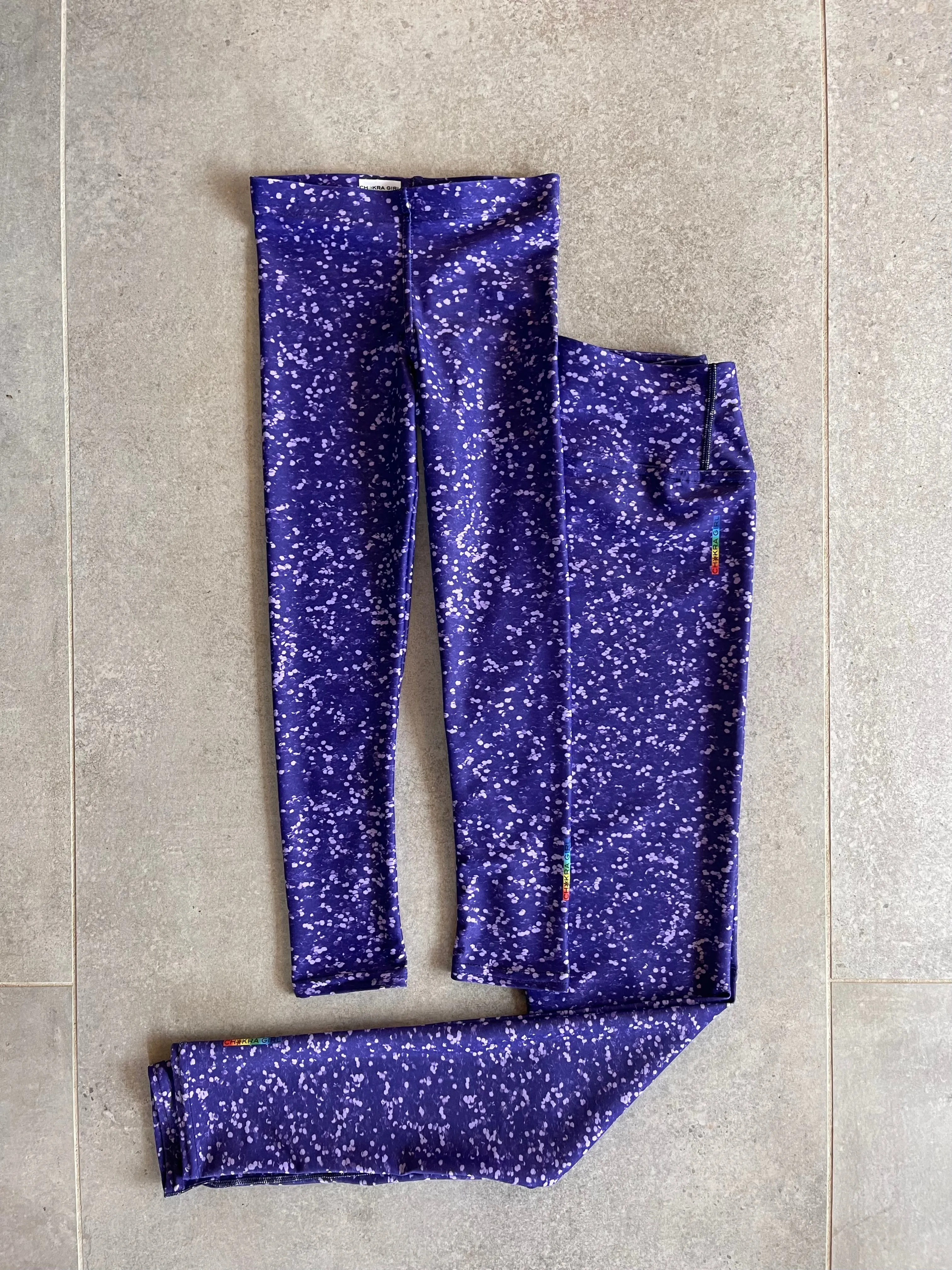 Purple Glitter High Waist Yoga Leggings