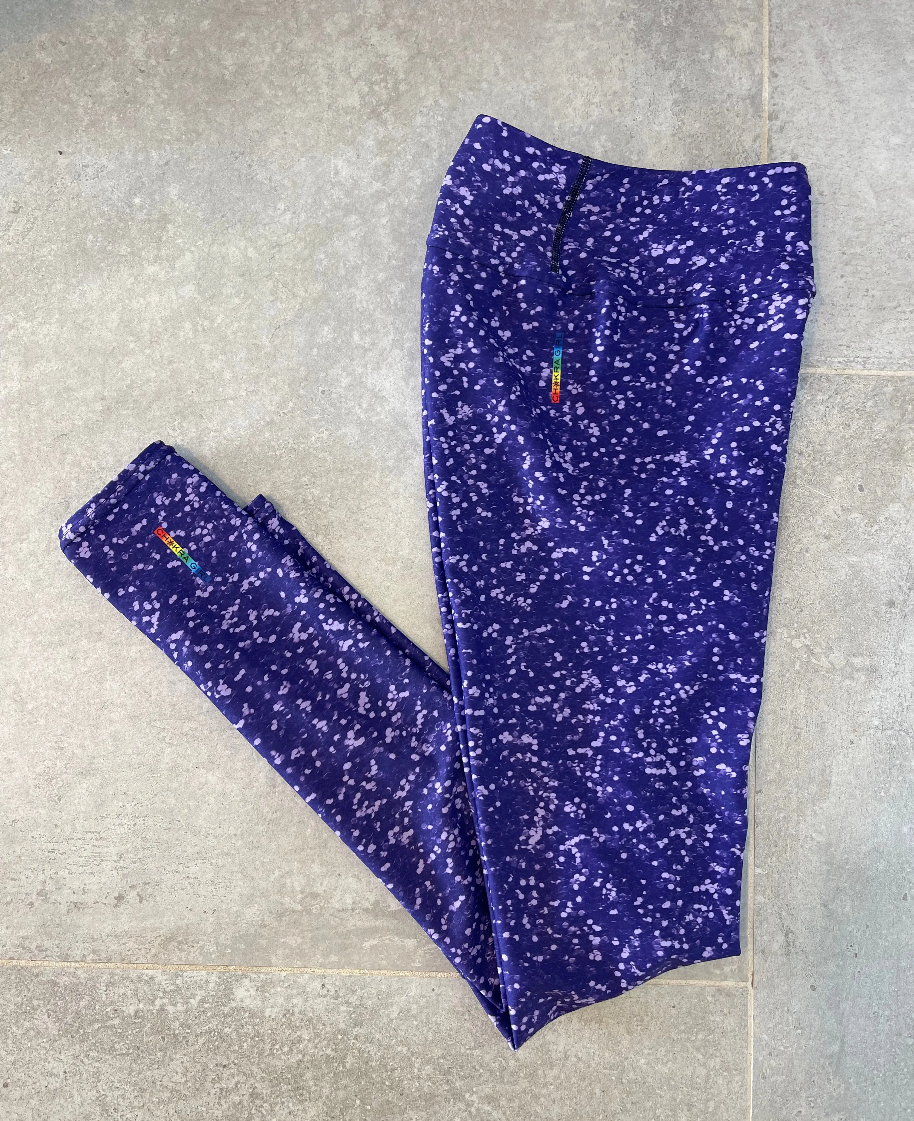 Purple Glitter High Waist Yoga Leggings