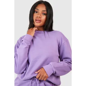 Purple Oversized Basic Sweatshirt