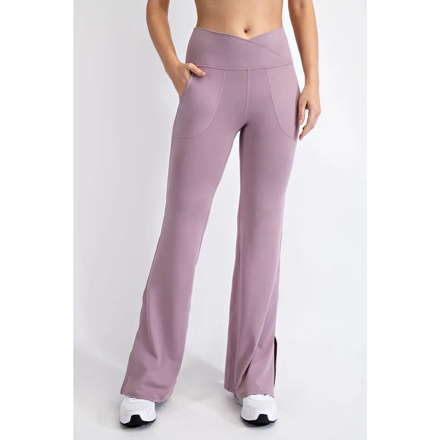 Rae Mode V WAIST FLARED YOGA PANTS WITH POCKETS