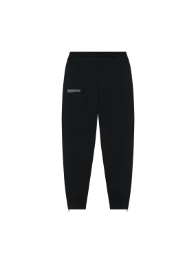 Recycled Cotton Tapered Track Pants—black