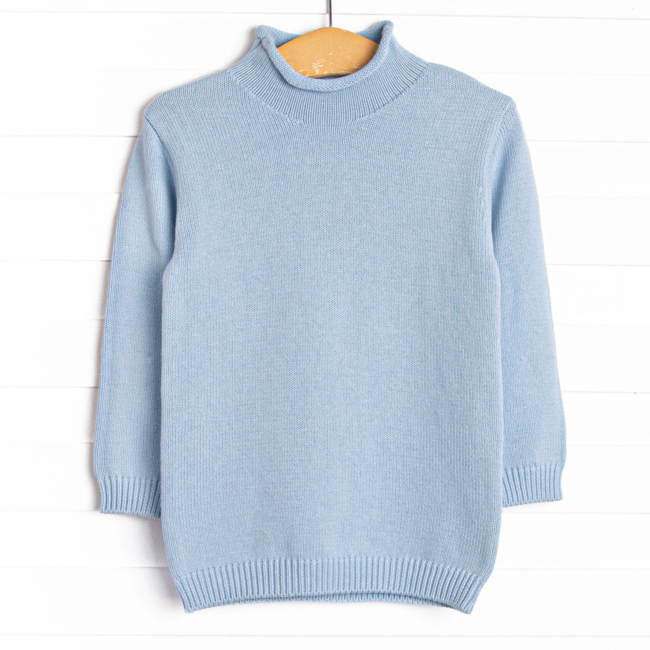 Rolled Neck Sweater, Blue