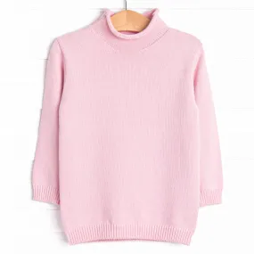 Rolled Neck Sweater, Pink
