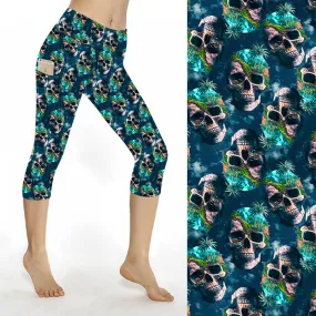 SCULPT Yoga Capri Leggings - Island of Skulls