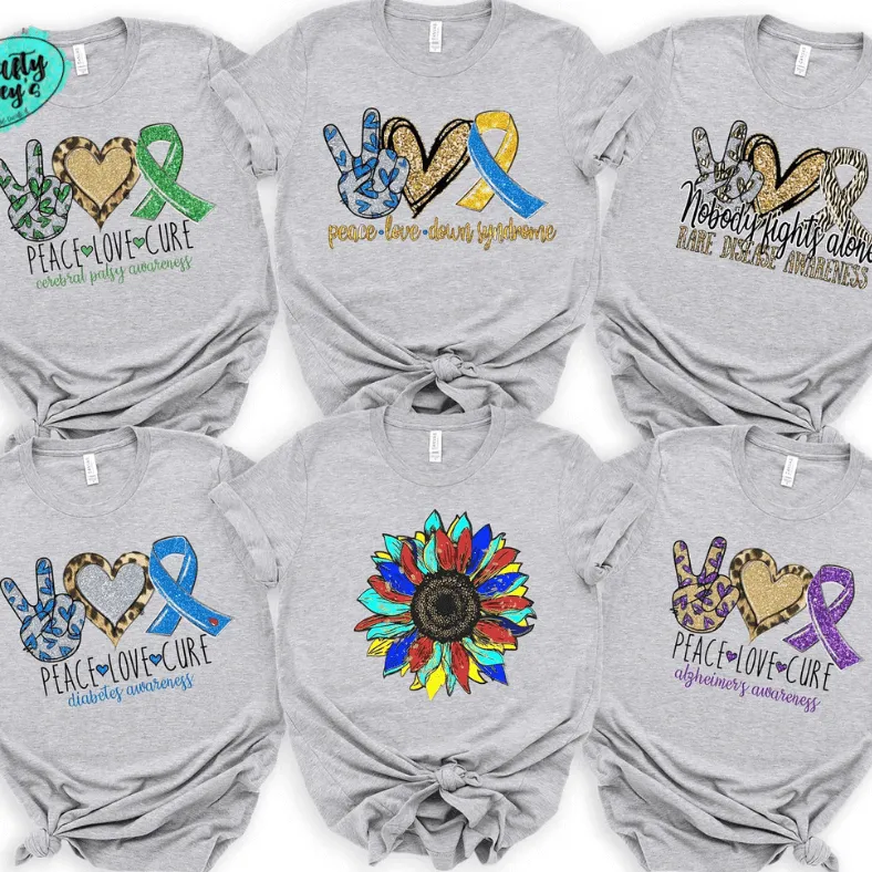 Sunflower April Autism Awareness -Unisex T-shirts