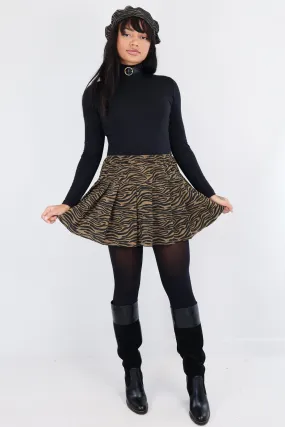 Tiger Stripe Pleated Skirt