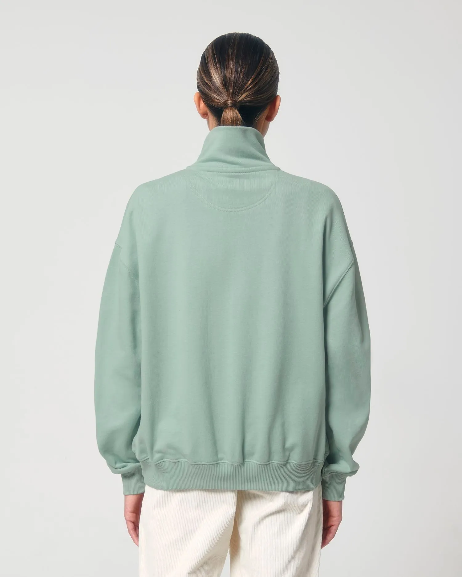 Unisex Organic Cotton Quarter Zip Crewnecks  Sweatshirt 400 G/M² | Miller Dry STSU795