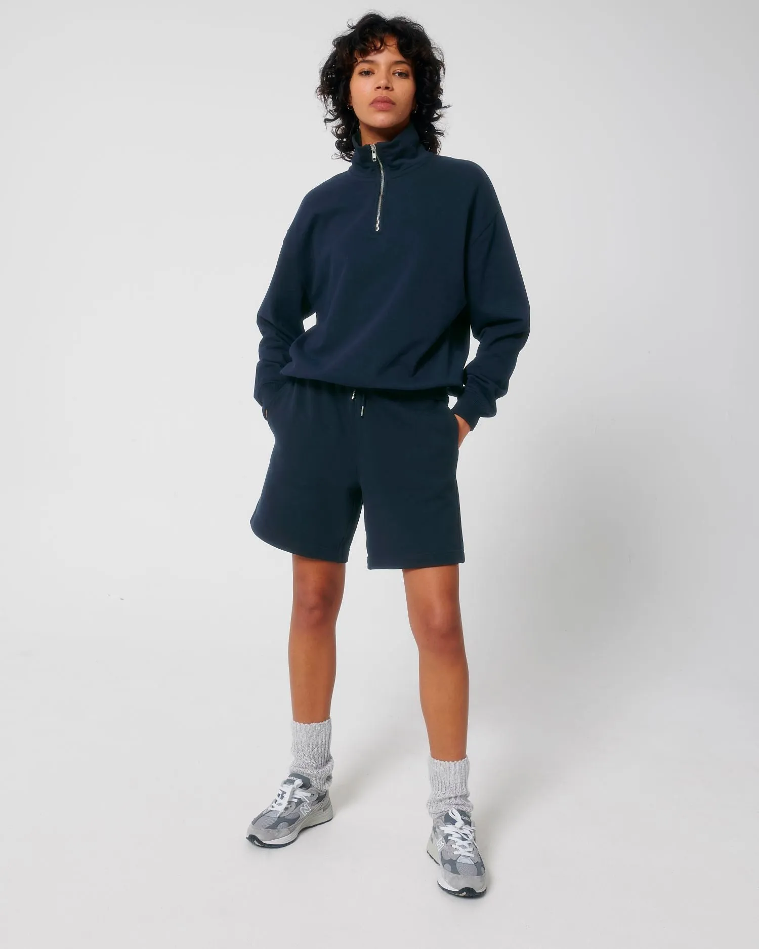 Unisex Organic Cotton Quarter Zip Crewnecks  Sweatshirt 400 G/M² | Miller Dry STSU795
