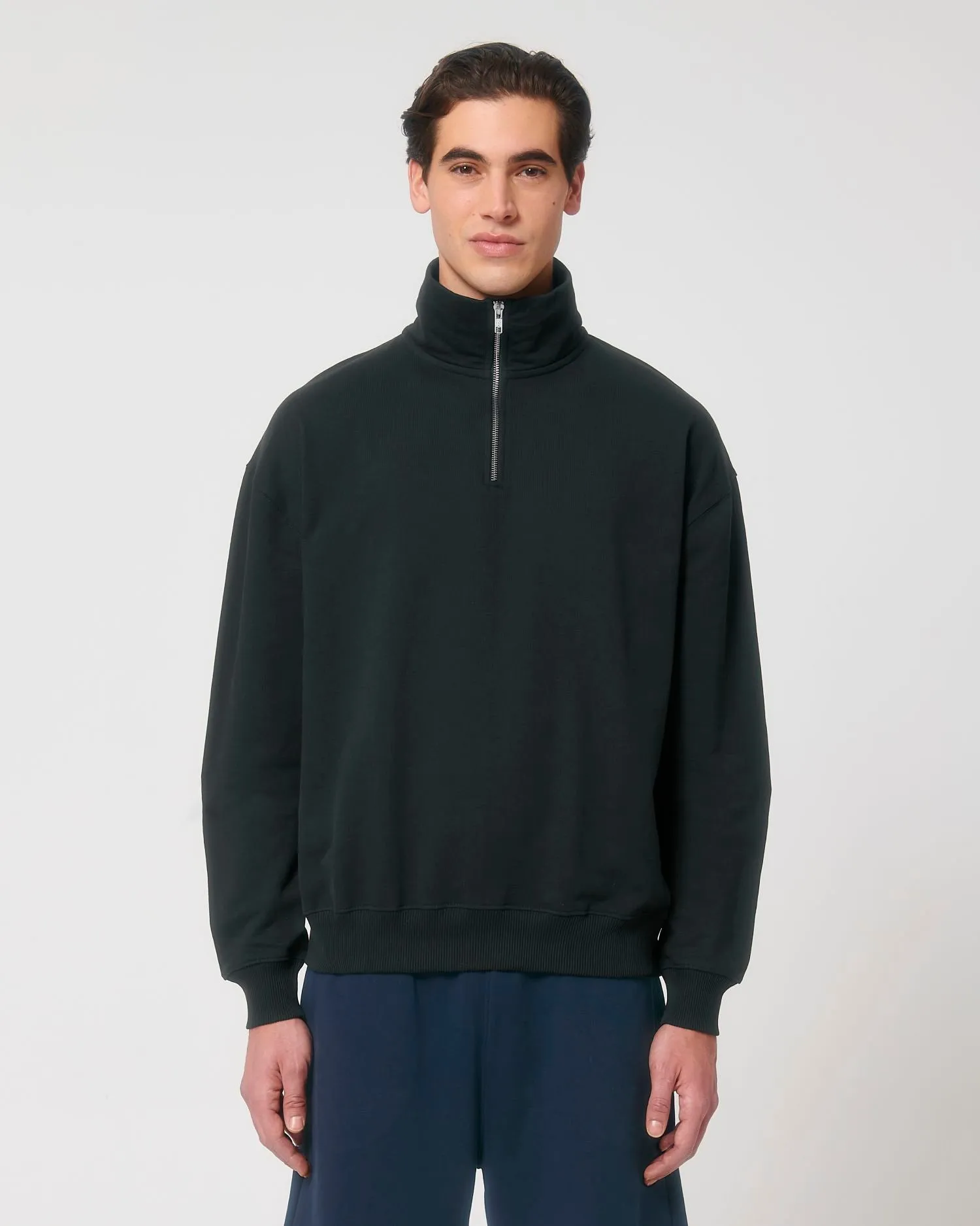 Unisex Organic Cotton Quarter Zip Crewnecks  Sweatshirt 400 G/M² | Miller Dry STSU795