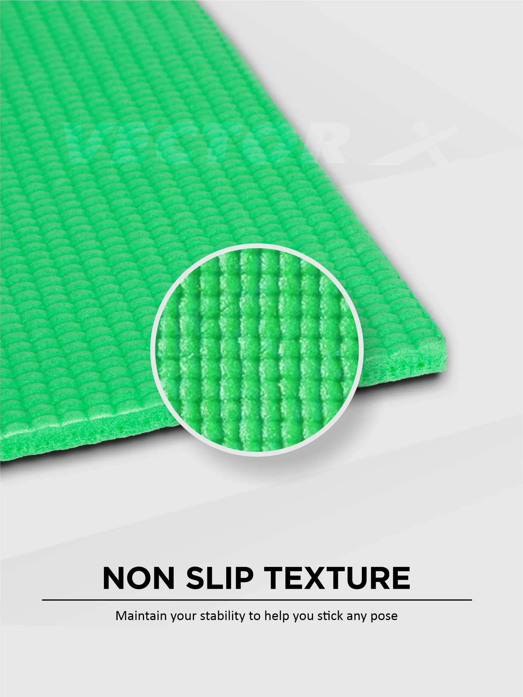 VECTOR X Non-Toxic Phthalate Free Best Quality and Anti slip PVC Eco Friendly 4 mm Yoga Mat (Green)