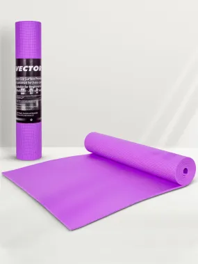 VECTOR X Non-Toxic Phthalate Free Best Quality and Anti slip PVC Eco Friendly 4 mm Yoga Mat (Purple)