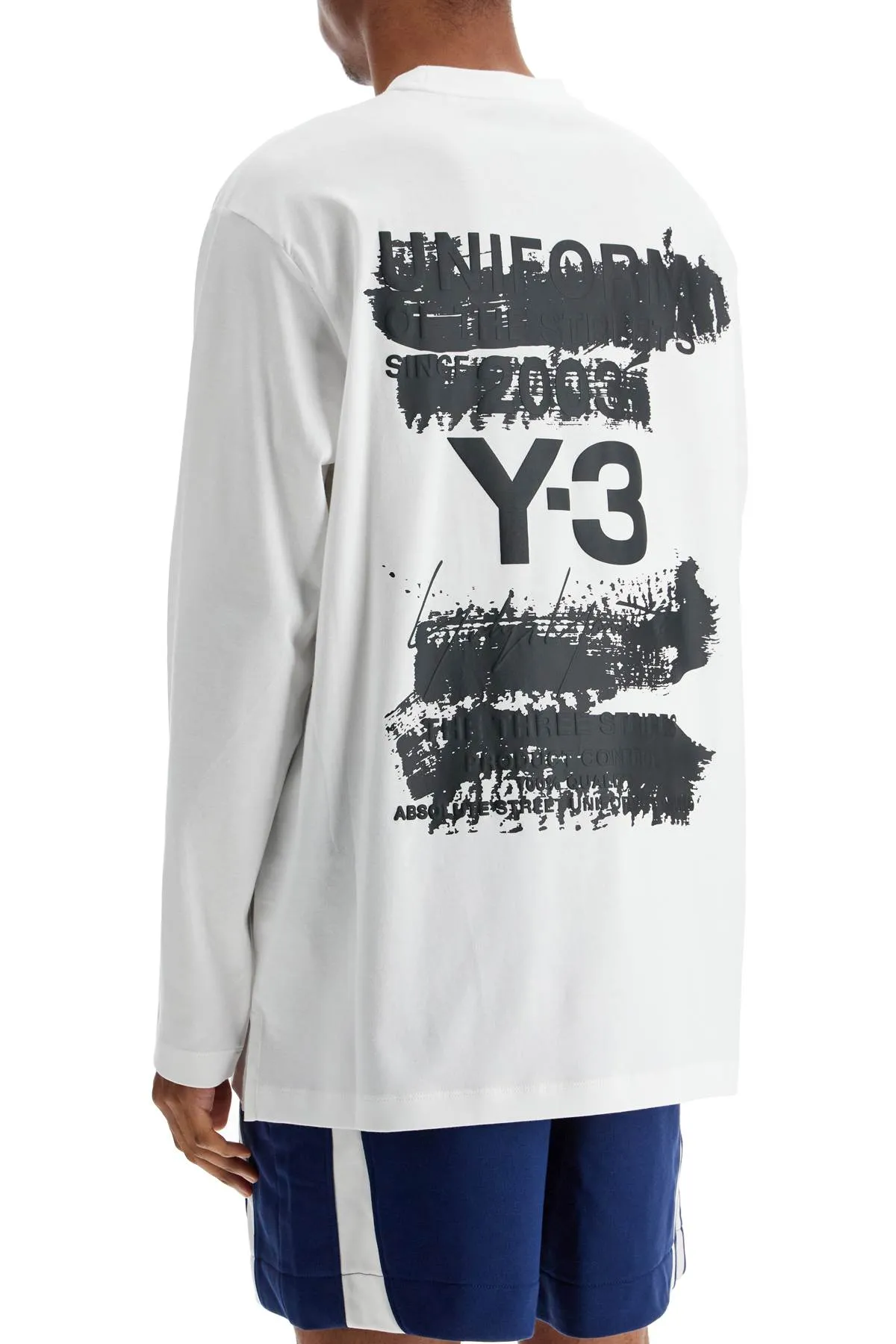 white cotton t-shirt with graphic print JM3234 WHITE