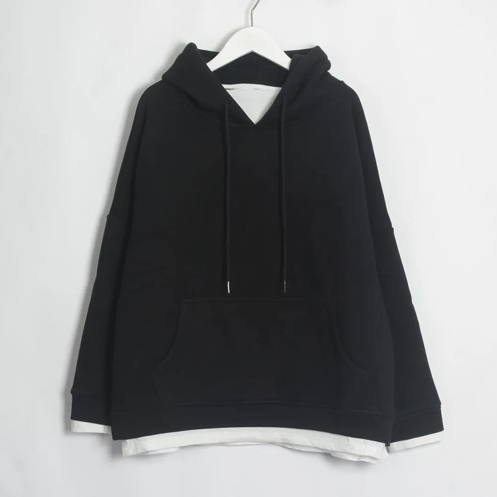 Women Casual Sweatshirts Warm Velvet Long Sleeve Oversize Hoodies Tops Autumn Winter Pullover Tops