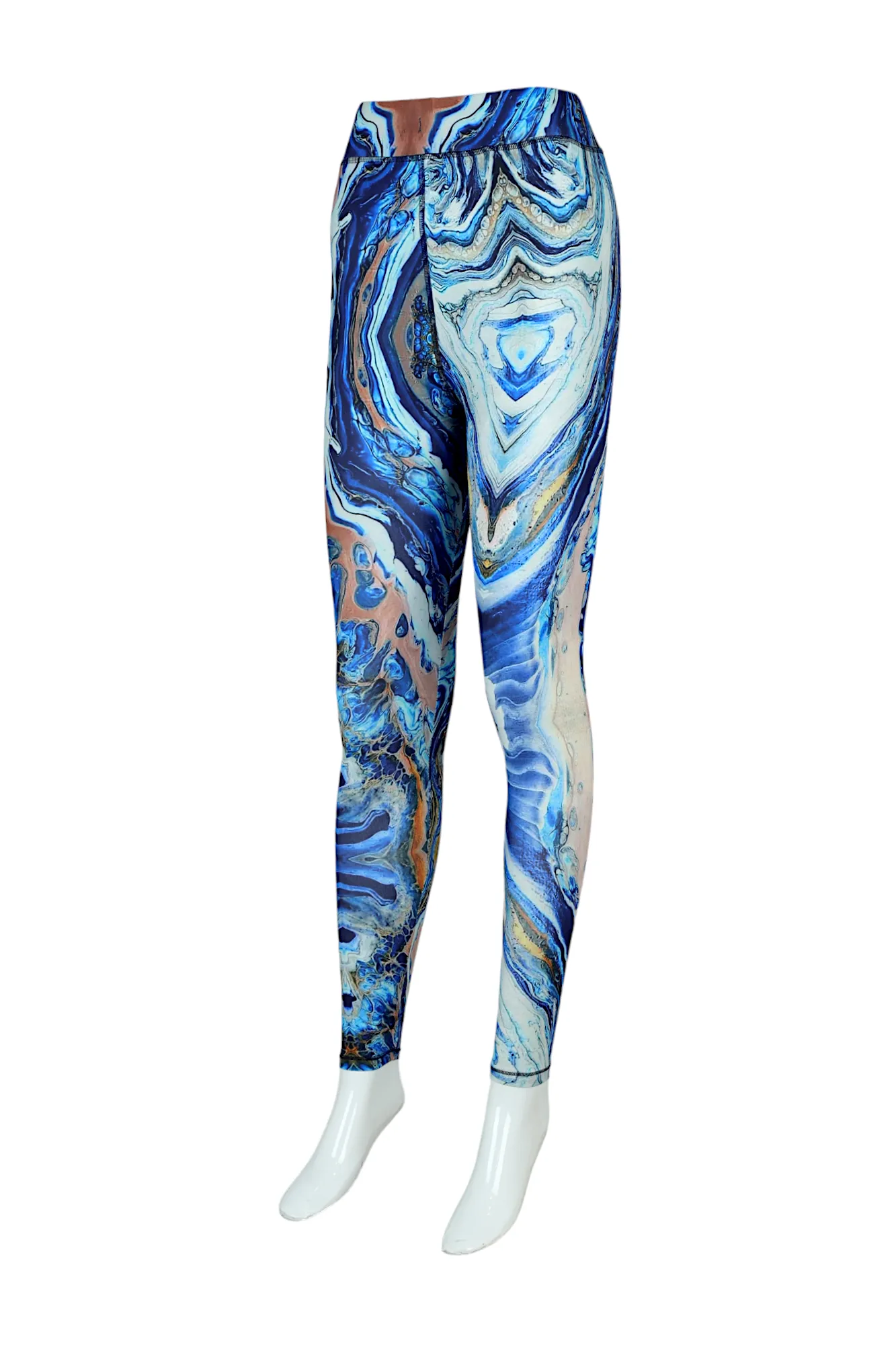 Women High-Rise Printed Leggings 80053 (BLUE)
