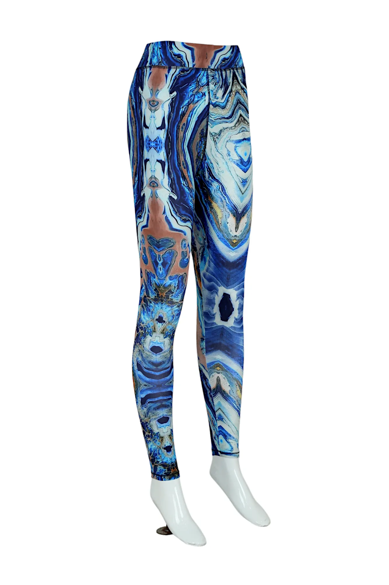 Women High-Rise Printed Leggings 80053 (BLUE)