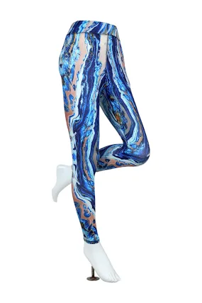 Women High-Rise Printed Leggings 80053 (BLUE)
